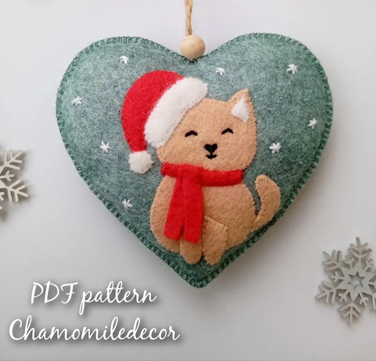 Christmas Felt Patterns – Tree, Cat & Heart