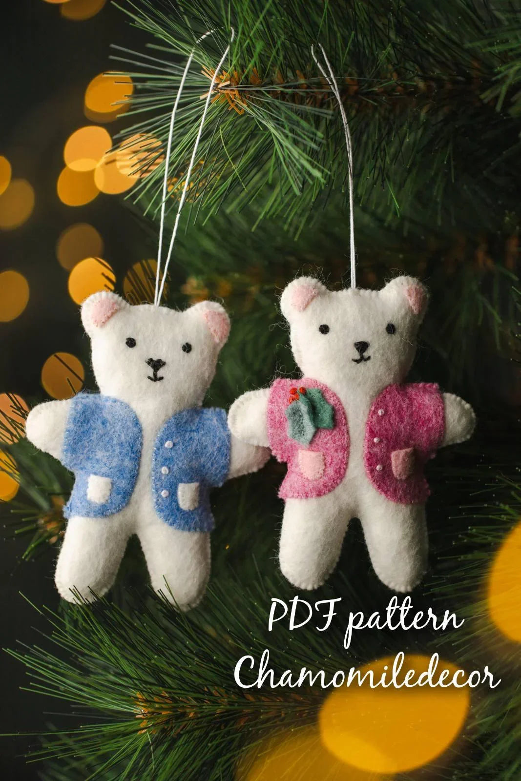 Bear Felt Ornament - Digital Pattern