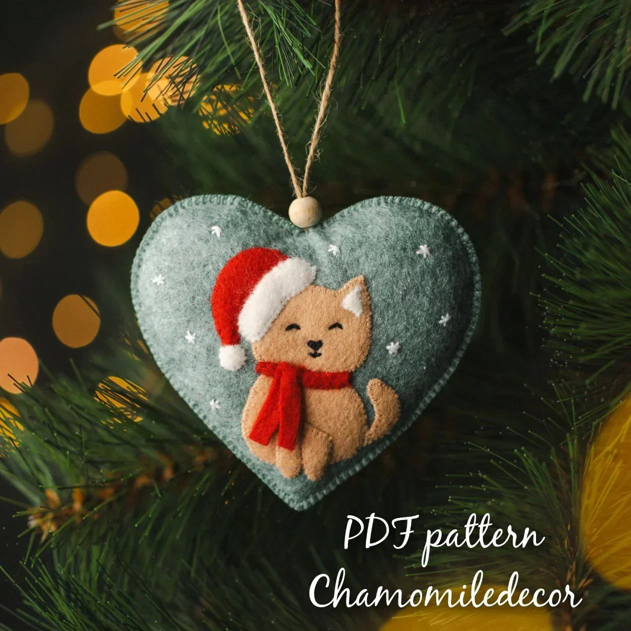 Christmas Felt Patterns – Tree, Cat & Heart
