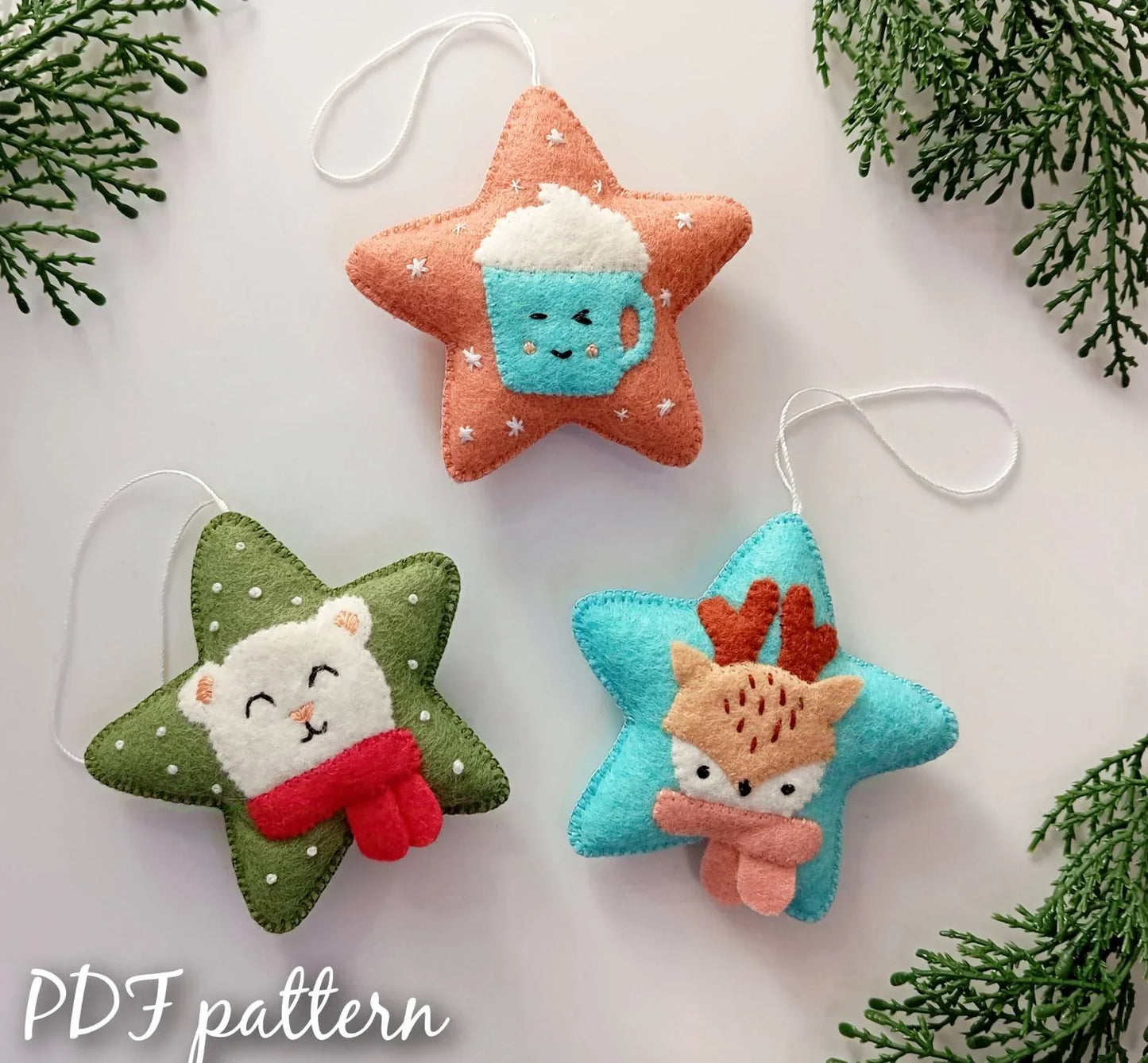 Christmas Ornaments - Felt pdf Pattern