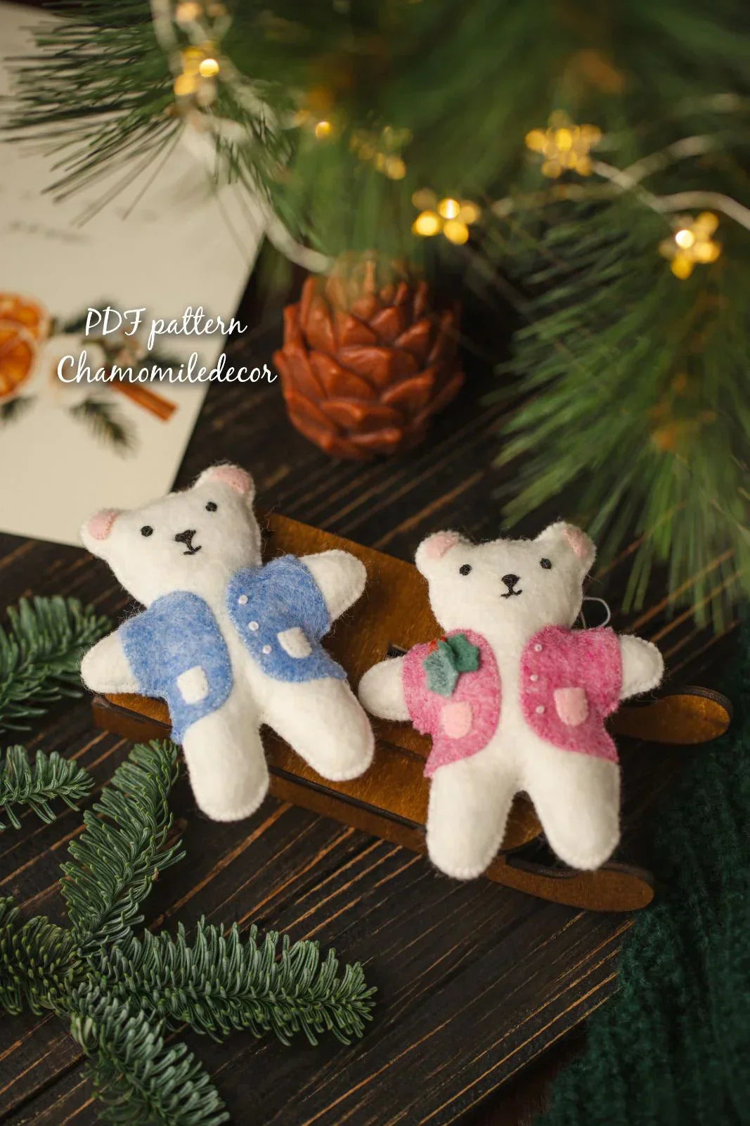 Bear Felt Ornament - Digital Pattern