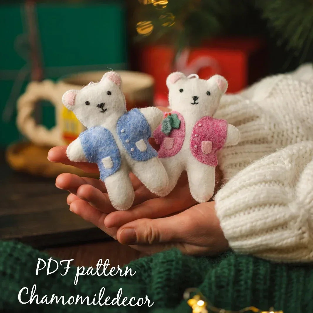Bear Felt Ornament - Digital Pattern