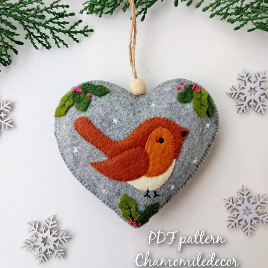 Christmas Felt Robin – Ornament Pattern